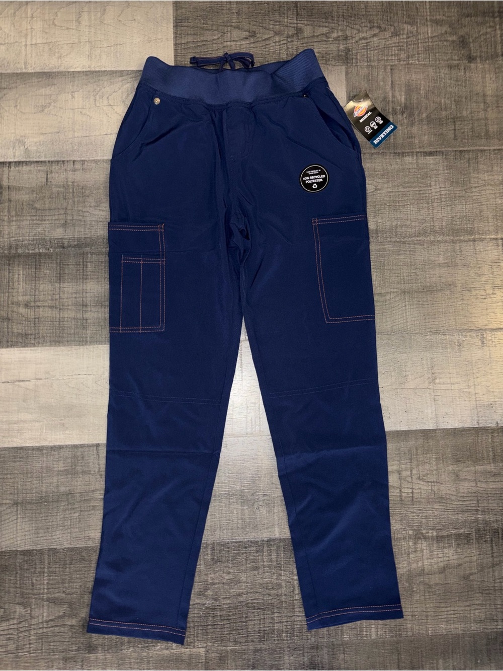 Dickies Medical Nurse Womens Navy Mid Rise Riveting Scrub Pants XXS Petite NWT